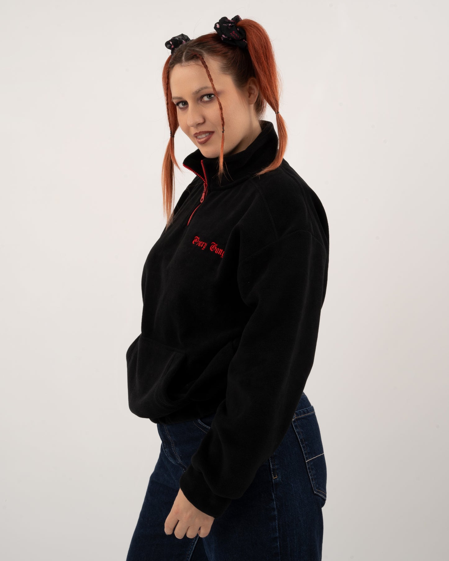 Petrify The Patriarchy - Black Fleece Half-Zipped