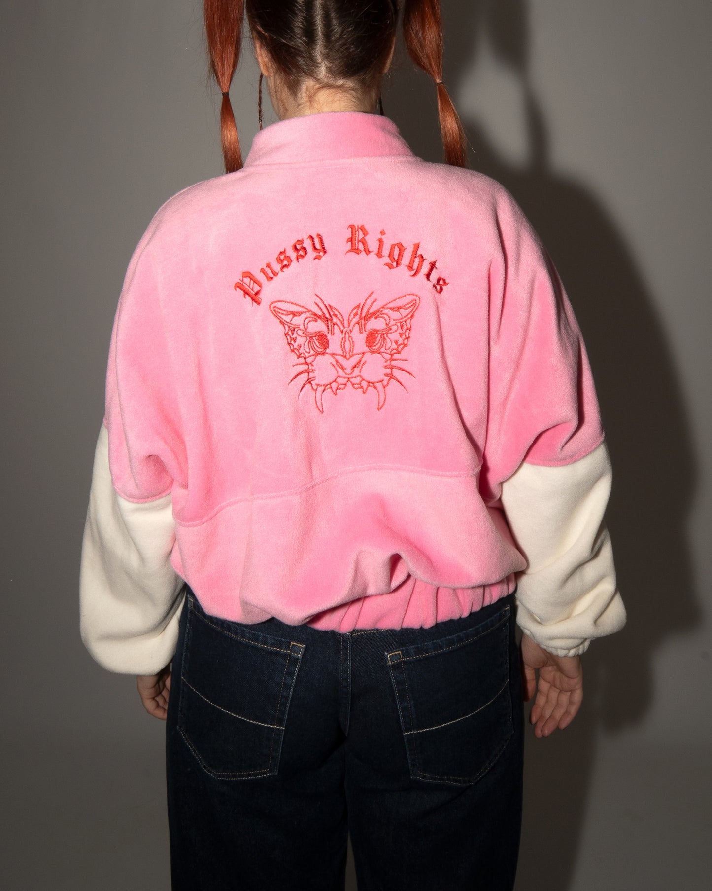 Pussy Rights - Pink/OffWhite Fleece Jacket