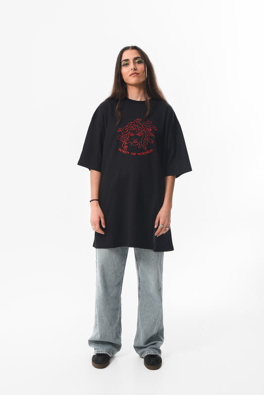 Petrify the Patriarchy - Black Slit Tshirt