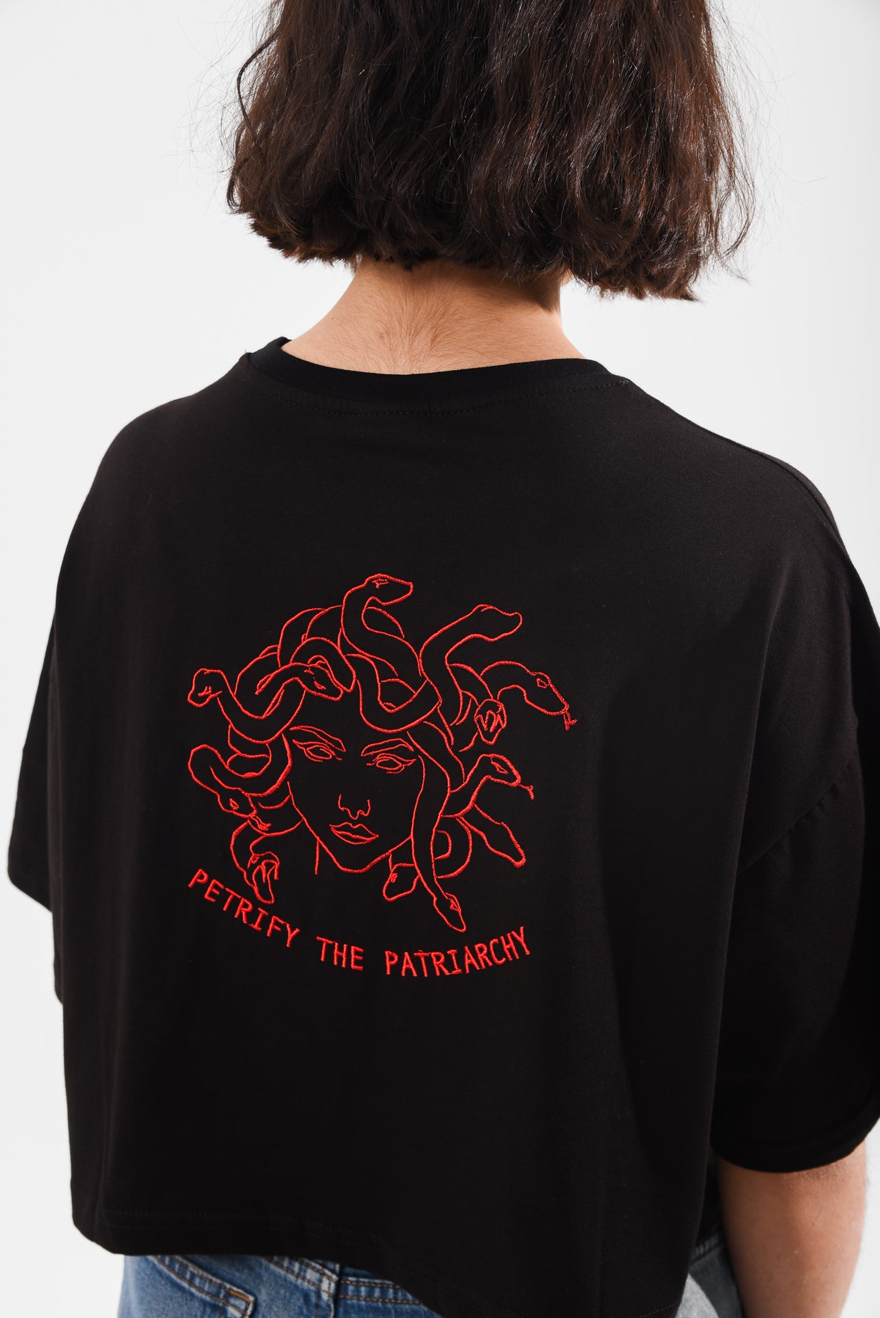 Petrify the Patriarchy - Black Crop Tshirt