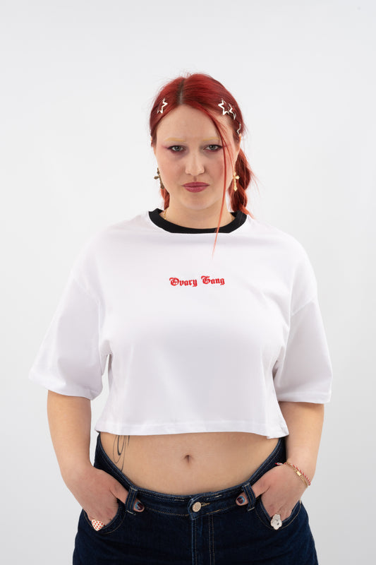 Petrify The Patriarchy  - White Crop T-Shirt
