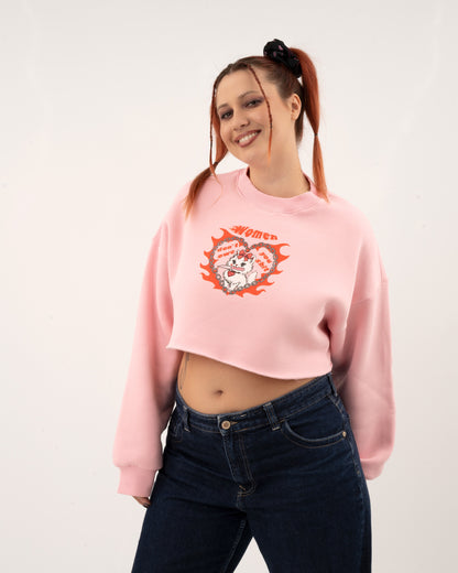 Women Don't Owe You Shit - Pink Crop Hoodie