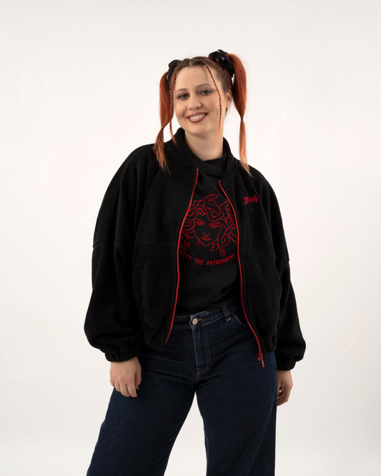 Hiss At the Patriarchy - Black Fleece Jacket