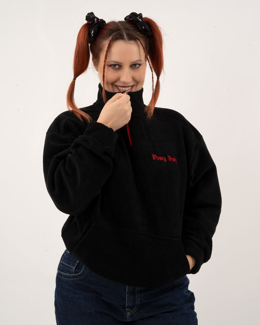 Petrify The Patriarchy - Black Fleece Half-Zipped