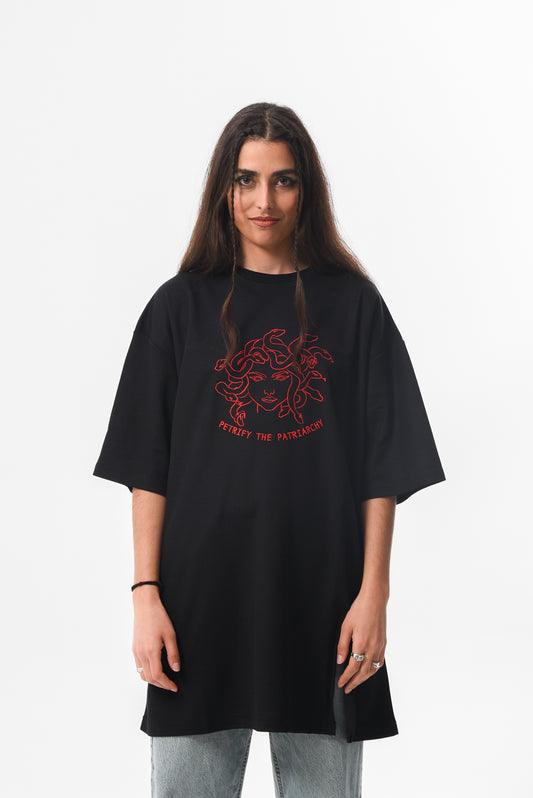 Petrify the Patriarchy -  Black Slit Tshirt