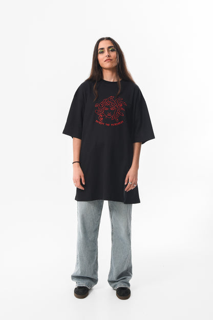 Petrify the Patriarchy -  Black Slit Tshirt