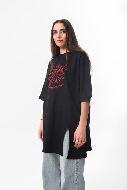 Petrify the Patriarchy -  Black Slit Tshirt