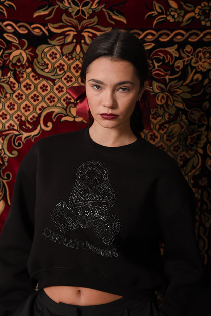 Matrioska - Black Crop Hoodie