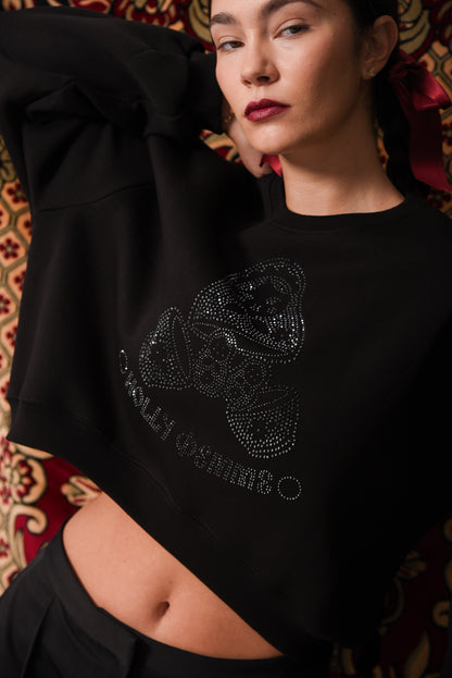 Matrioska - Black Crop Hoodie