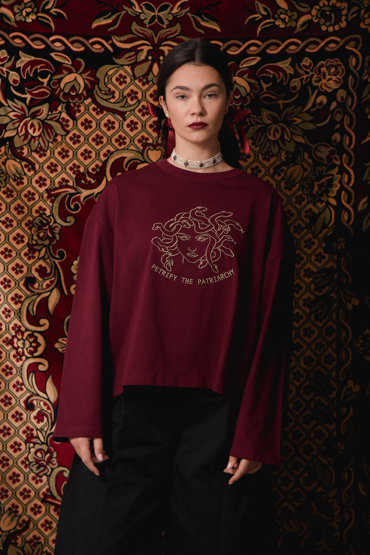 Petrify the Patriarchy - Bordeaux Longsleeve