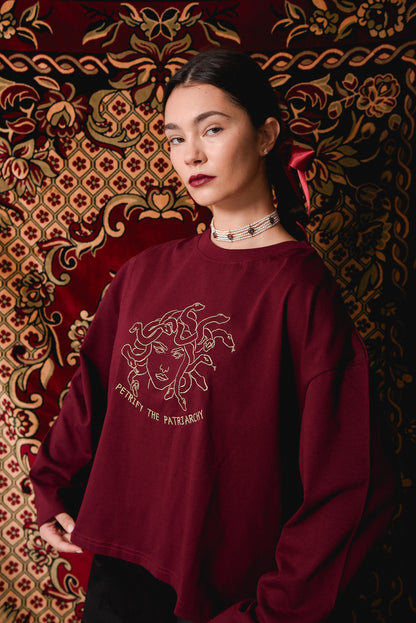 Petrify the Patriarchy - Bordeaux Longsleeve