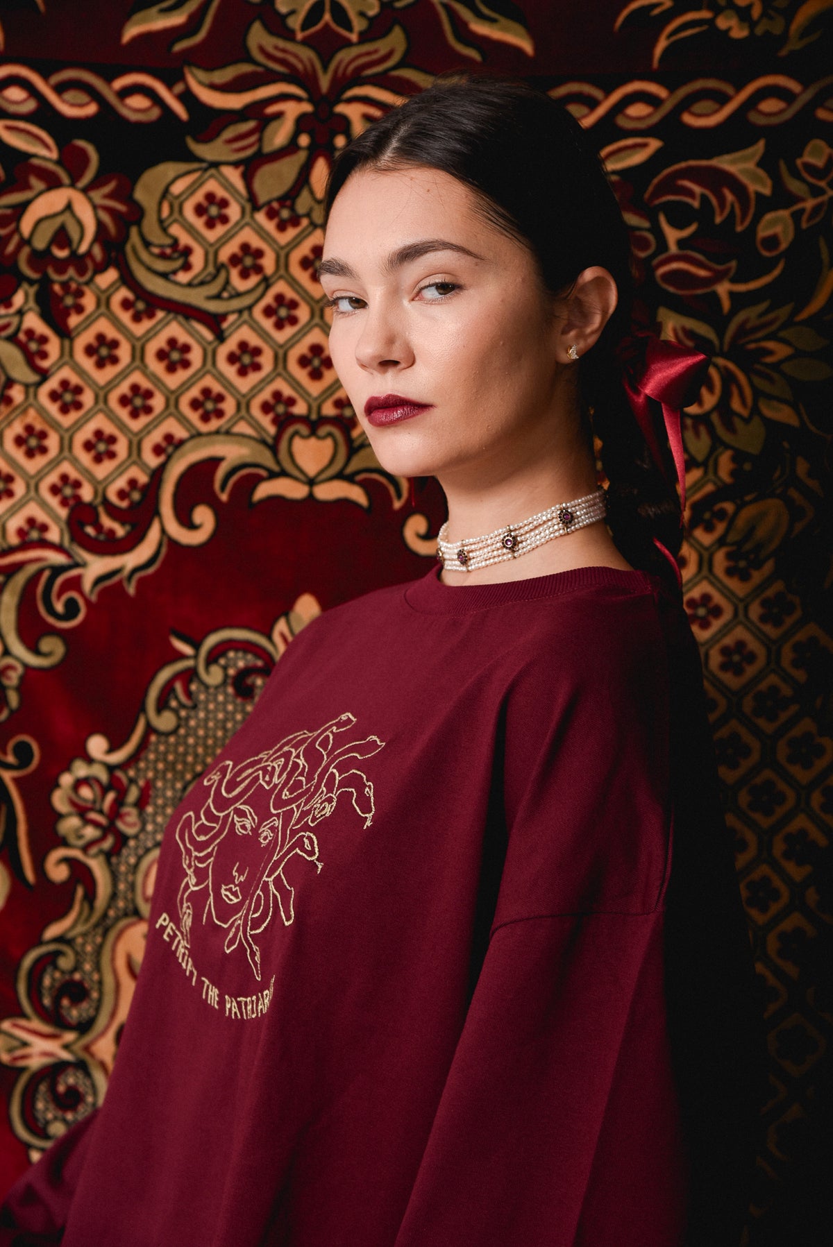 Petrify the Patriarchy - Bordeaux Longsleeve
