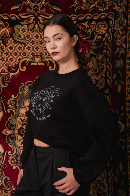 Petrify the Patriarchy - Black Crop Hoodie