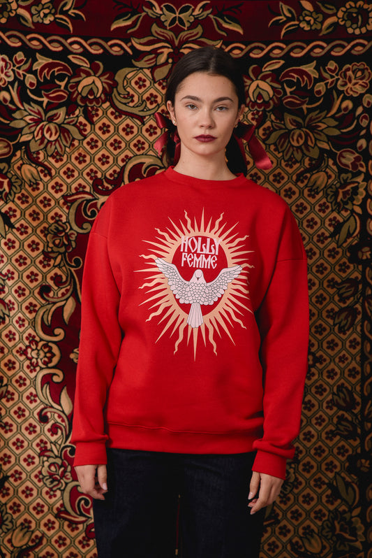 Holly Femme - Red Crewneck Hoodie