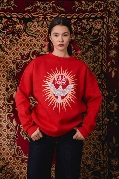 Holly Femme - Red Crewneck Hoodie