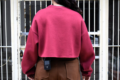 Medusa - Bordeaux Crop Hoodie