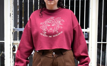 Medusa - Bordeaux Crop Hoodie