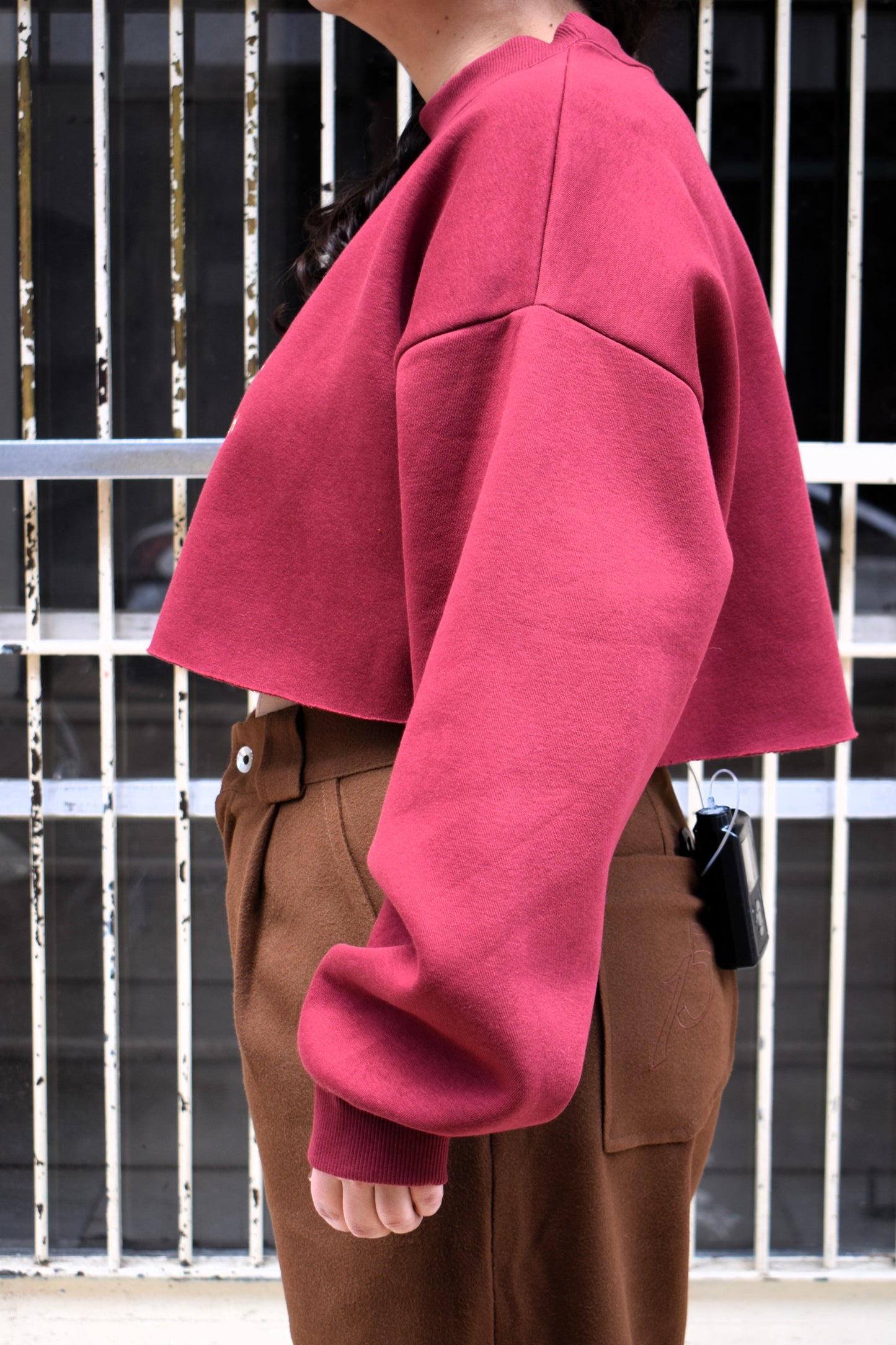 Medusa - Bordeaux Crop Hoodie