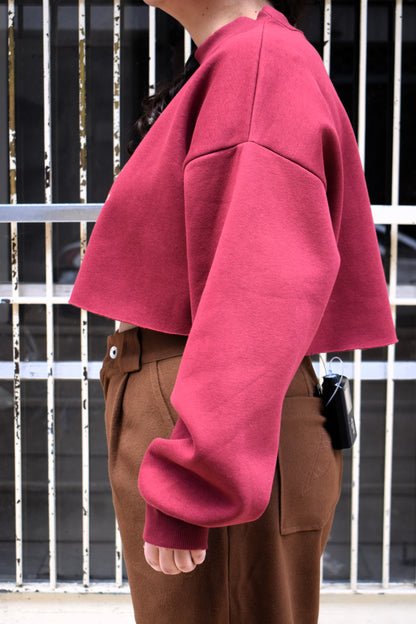 Medusa - Bordeaux Crop Hoodie